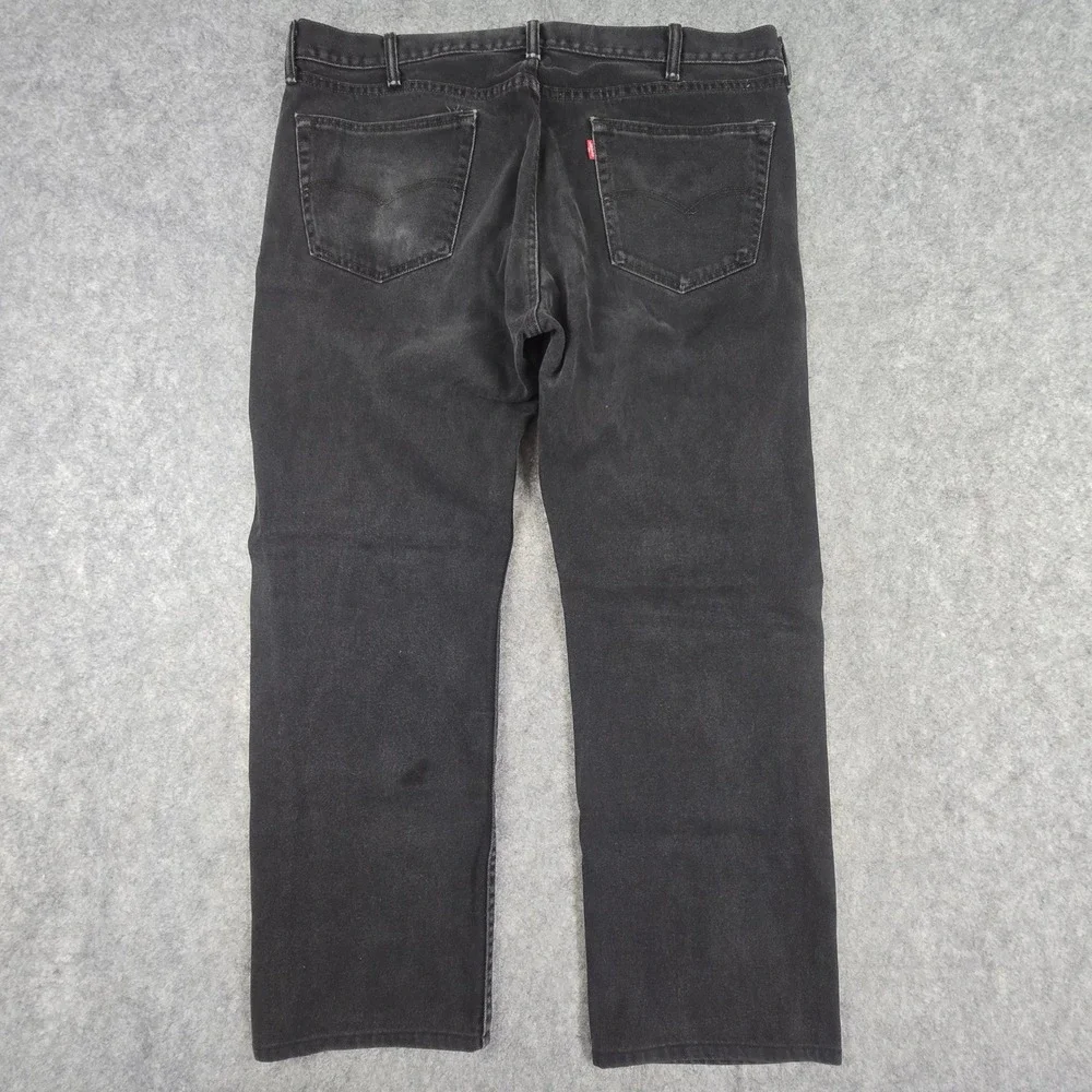 Levi's 505 Jeans Mens 40x29 Black Regular Fit Straight Leg Faded Wash